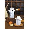 Halloween Ghost Lanterns – Clay, 7.5 Inch Tall, 2 Piece Tabletop Set By kalalou - 2 of 4