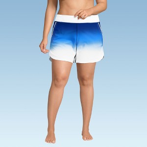 Lands' End Women's 5" Quick Dry Elastic Waist Board Shorts Swim Cover-up Shorts with Panty - 1 of 4