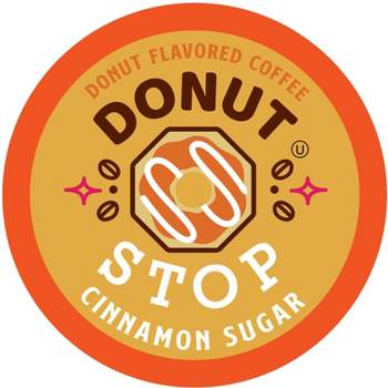 Donut Stop Flavored Coffee Pods,compatible with Keurig K Cup Brewers, Cinnamon Sugar,40 Count