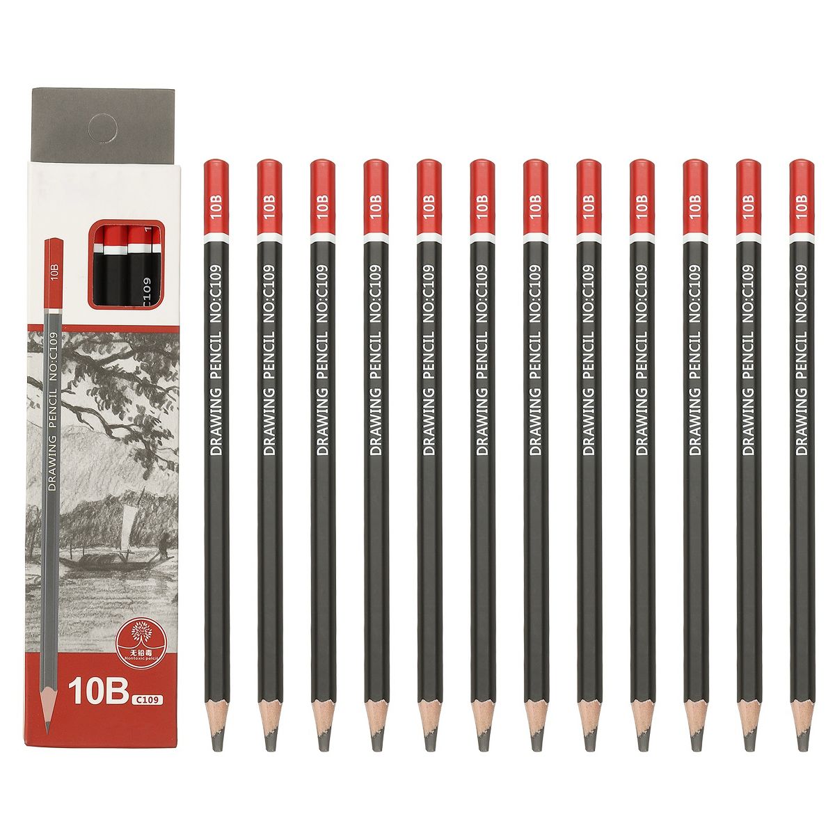 Unique Bargains Hexagonal Pre-sharpened Wood Break-proof Drawing Pencils 24 Pcs
