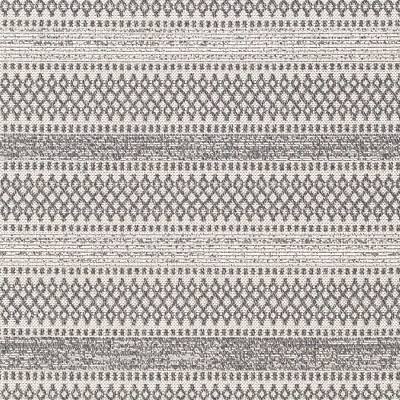 Stone Gray Striped Cotton Washable Area Rug