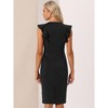 INSPIRE CHIC Women's Ruffles V Neck Split Work Sleeveless Sheath Dress - 3 of 4