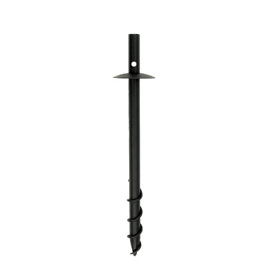 22" Iron Corkscrew In-Ground Base Black Powder Coat Finish - Achla Designs