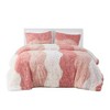 Sapphtopaz 2 PCS/3 PCS Ombre Shaggy Faux Fur Duvet Cover Set,Bed Set with 1 Duvet Cover,1 Sham,Bedding Set Machine Washable,Pink - 2 of 4