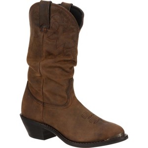 Women's Durango® Women's Distressed Tan Slouch Western Boot - 1 of 4