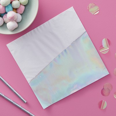 16ct Iridescent Disposable Paper Napkins