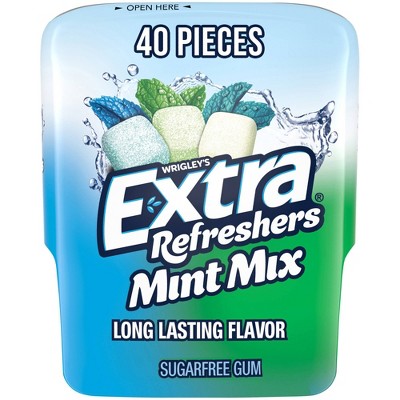 Extra Refreshers Mint Gum Mix Sugar Free Chewing Gum 40-Piece Bottle