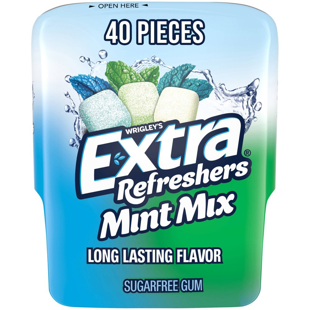 Extra Refreshers Mint Gum Mix Sugar Free Chewing Gum 40-Piece Bottle