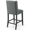Modway Baronet Bar Stools – Set of 2 Upholstered Fabric Counter Height Chairs in Gray with Chrome Legs - 4 of 4