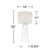 360 Lighting Marcus 30" Tall Tapered Column Large Modern Coastal End Table Lamp Clear Glass Single White Shade Living Room Bedroom Bedside Nightstand - 4 of 4
