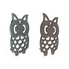 Transpac Iron Owl Trivet Set of 2 Charming Spring Home Decorations for Summer Metal Kitchen Accessories - 2 of 2