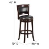 Emma and Oliver 29"H Panel Back Cappuccino Wood Swivel Seat Barstool - 4 of 4