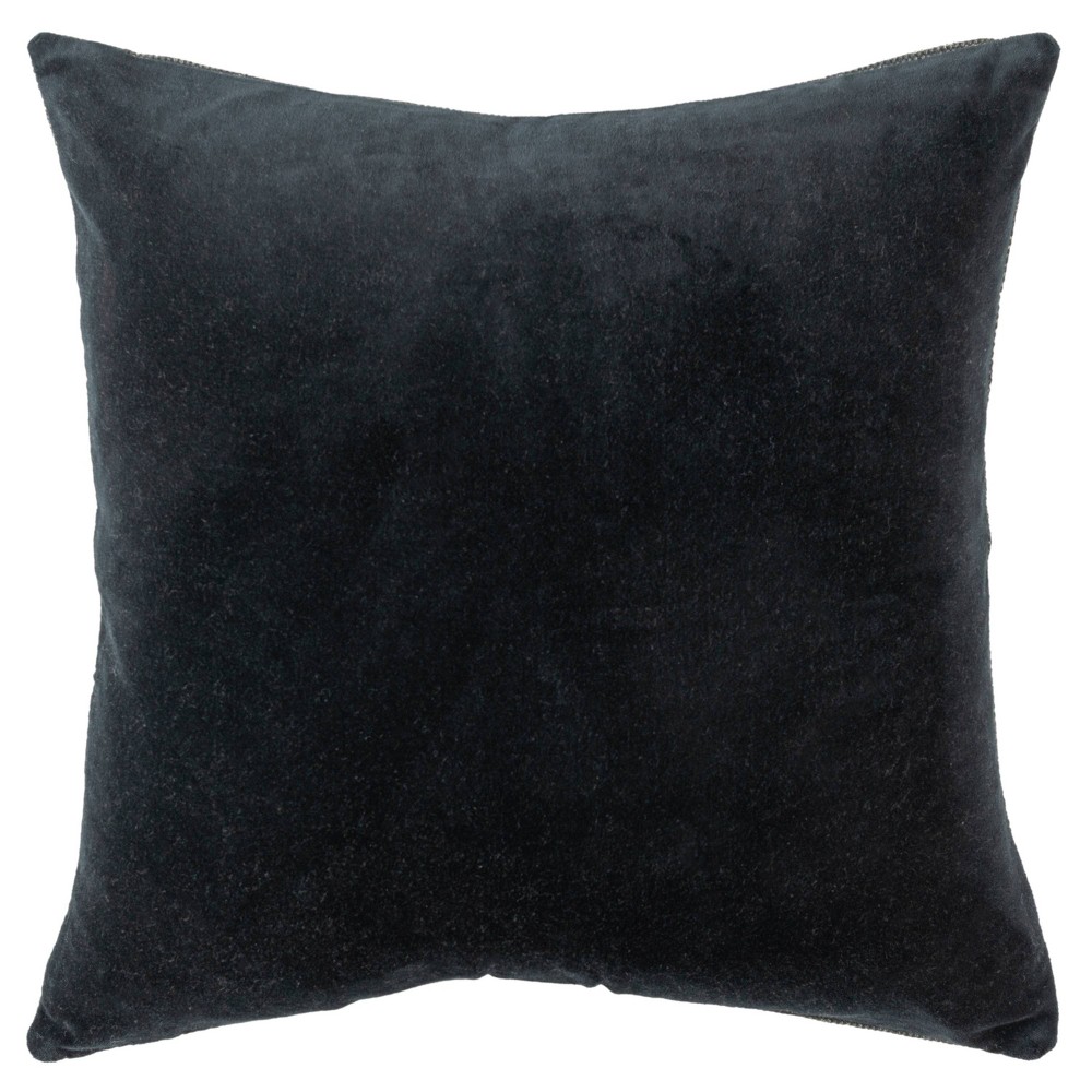 Photos - Pillowcase 22"x22" Oversize Reversible Solid Square Throw Pillow Cover Black - Rizzy
