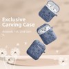 BONGEEK for AirPod Case 2nd 1st Generation Case Cover, Flower Engraved Full Protective Case Soft Silicone Pattern LED Visible,Blue Gray - 2 of 4
