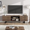 Jojoka TV Stand for 80 Inch, Modern Entertainment Center with 2 Drawers, Wooden Media Cabinet with Heavy Duty Leg and Open - 2 of 4