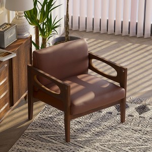Accent Chair Wide Armchair Single Sofa Upholstered Chair Solid Wood Frame For Living Room, Bedroom, Lounge 30.7"Wx29.4"Dx35.5"H - 1 of 4