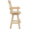Sunnydaze Unfinished Fir Wood Log Cabin Style Rustic Swivel Bar Stool - 2 of 4