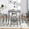5-Piece Bar Height Dining Set with Bar Table and Ergonomic Stools - 3 of 4