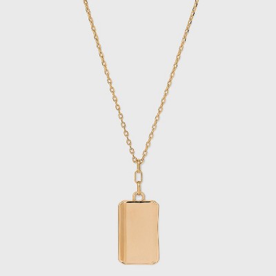 Solid Rectangle Statement Necklace - A New Day™ Gold