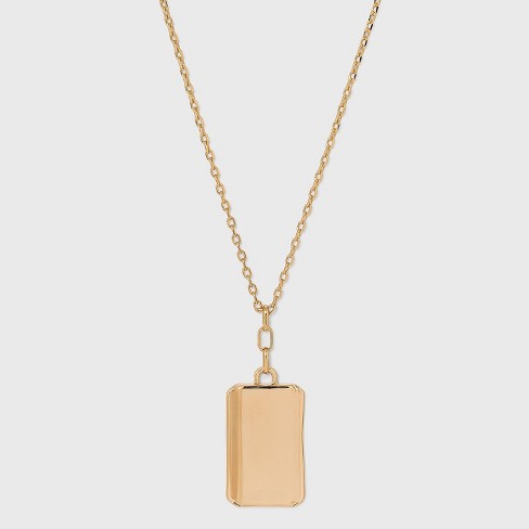 Solid Rectangle Statement Necklace - A New Day™ Gold - image 1 of 3