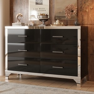 TiramisuBest Elegant Storage Dresser with with 6 Drawers and Metal Handle for Bedroom - 1 of 4