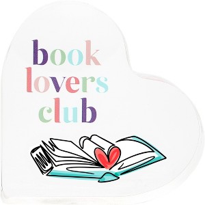 Pavilion Gift Company - Book Lover - 3.5" Acrylic Heart Plaque - Wall Sign Panels - 1 of 4