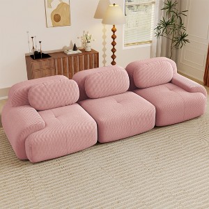 Aukfa Modular Corduroy Sectional Sofa with Ergonomic Support - Pet Friendly, Easy Assembly, Non-Slip Base Design - 1 of 4