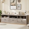 70in TV Stand for TVs up to 80", Mid Century Modern Entertainment Center with Storage Drawer and Open Shelves - 2 of 4