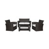 WestinTrends 4 Piece Conversation Outdoor Patio Sofa Set with Square Fire Pit Table - 3 of 4