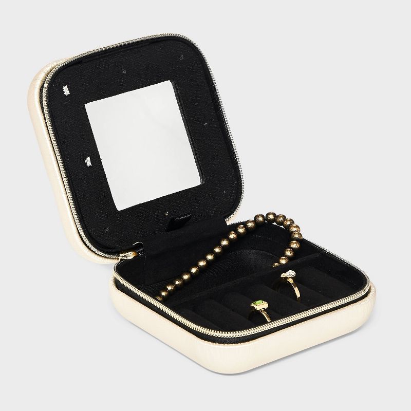 Square Case Mirror Rounded Corners Jewelry Box - A New Day™, 3 of 5