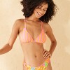 Women's Reversible Contrast Binding Mini Triangle Bikini Top - Wild Fable™ Green Floral Print - 4 of 4