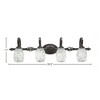 Toltec Lighting Elegante 4 - Light Vanity in  Dark Granite with 5" Black Fusion Shade - 2 of 2