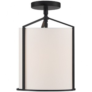 Crystorama Lighting Carlyn 1 - Light Flush Mount in  Black - 1 of 2