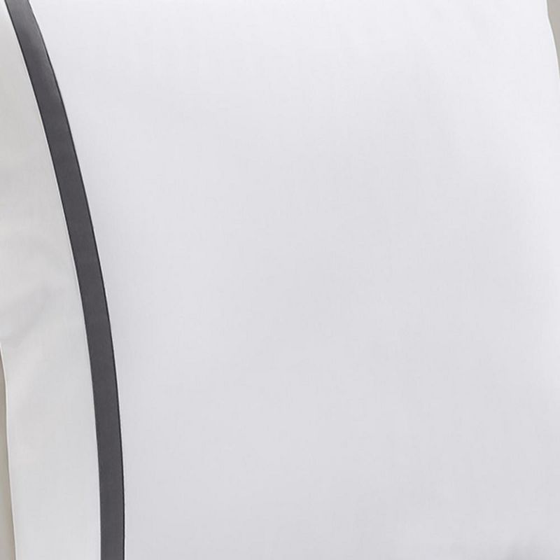 Hotel Concepts 500 Thread Count Deep Pocket Tonal Cotton Sateen Sheet - 4 Piece Set - White/Gray, 3 of 5