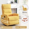 Manual Recliner Chair with Swivel & Rocker, Polyester Upholstered Lounge Armchair with Cushion Back for Living Room-Cuddlewood - 3 of 4