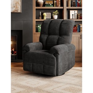 Manual Recliner Chair, Swivel Rocker Chair for Adults, Ergonomic High Back Silent Nursery Glider, Upholstered Fabric Reclining Sofa Chair - 1 of 4