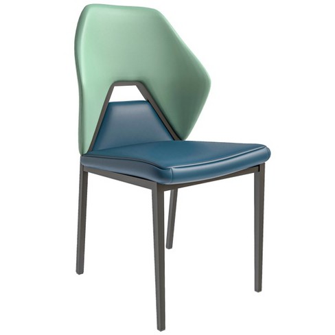 Leisuremod Eclat Modern Dining Chair Upholstered In Leather With Iron ...