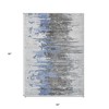 Blue Gray And Silver Abstract Washable Indoor Outdoor Area Rug - 3 of 4