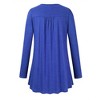 Women's Plus Size Long Sleeve V Neck Tunic Tops Pleated Solid Tee Shirt Causal Loose Blouse, Royal Blue, 4XL - 3 of 4