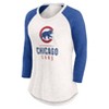 MLB Chicago Cubs Women's White 3/4 Sleeve Fashion T-Shirt - 2 of 3