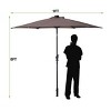 Tangkula 9' Outdoor Patio Umbrella Offset w/LED Light No Base Beige/Burgundy/Tan - 3 of 4
