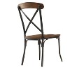 Set of 2 Mumar Side Chair Metal Frame Black/Brown - Inspire Q: Industrial Design, Armless, Wood Composite - 2 of 4