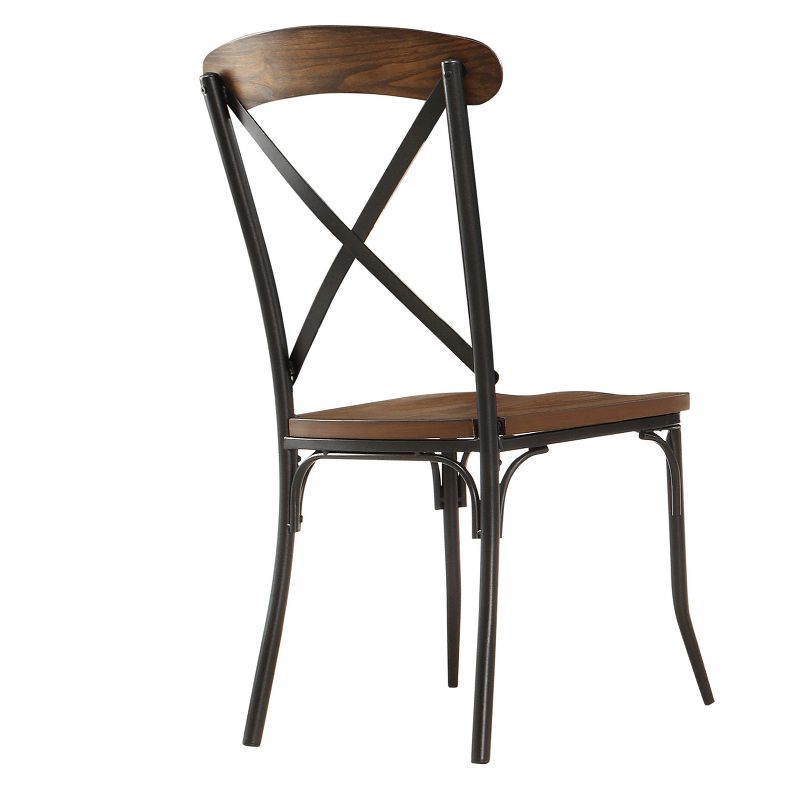 Set of 2 Mumar Side Chair Metal Frame Black/Brown - Inspire Q, 3 of 8