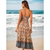 INSPIRE CHIC Women's Summer Spaghetti Strap A-Line Flowy Smocked Midi Boho Floral Sundresses - 4 of 4