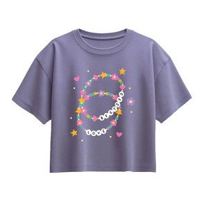 Girls' - Instant Message - Friendship Bracelet Short Sleeve Boxy Graphic T-Shirt - 1 of 3