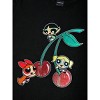 Powerpuff Girls Cherry Glitter Print Crew Neck Short Sleeve Black Adult T-shirt-XL - 2 of 3
