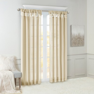 Kumasinova 120"/95"/84" DIY Twist Fold Tab Top Window Curtains Panel,Elegant Living Room Curtains with Lining,Kitchen Curtains for Bedroom