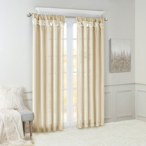 Kumasinova 120"/95"/84" DIY Twist Fold Tab Top Window Curtains Panel,Elegant Living Room Curtains with Lining,Kitchen Curtains for Bedroom - 1 of 4