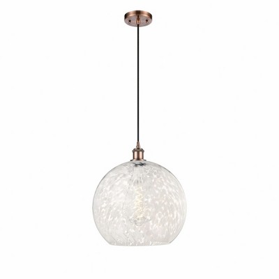 White Mouchette - 1 Light Cord Hung Pendant In Modern Style-16.63 Inches Tall and 13.75 Inches Wide