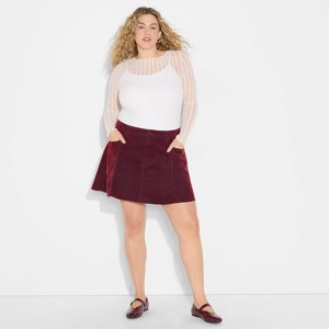 Women's Pocket Flare Mini Denim Skirt - Wild Fable™ - 1 of 3